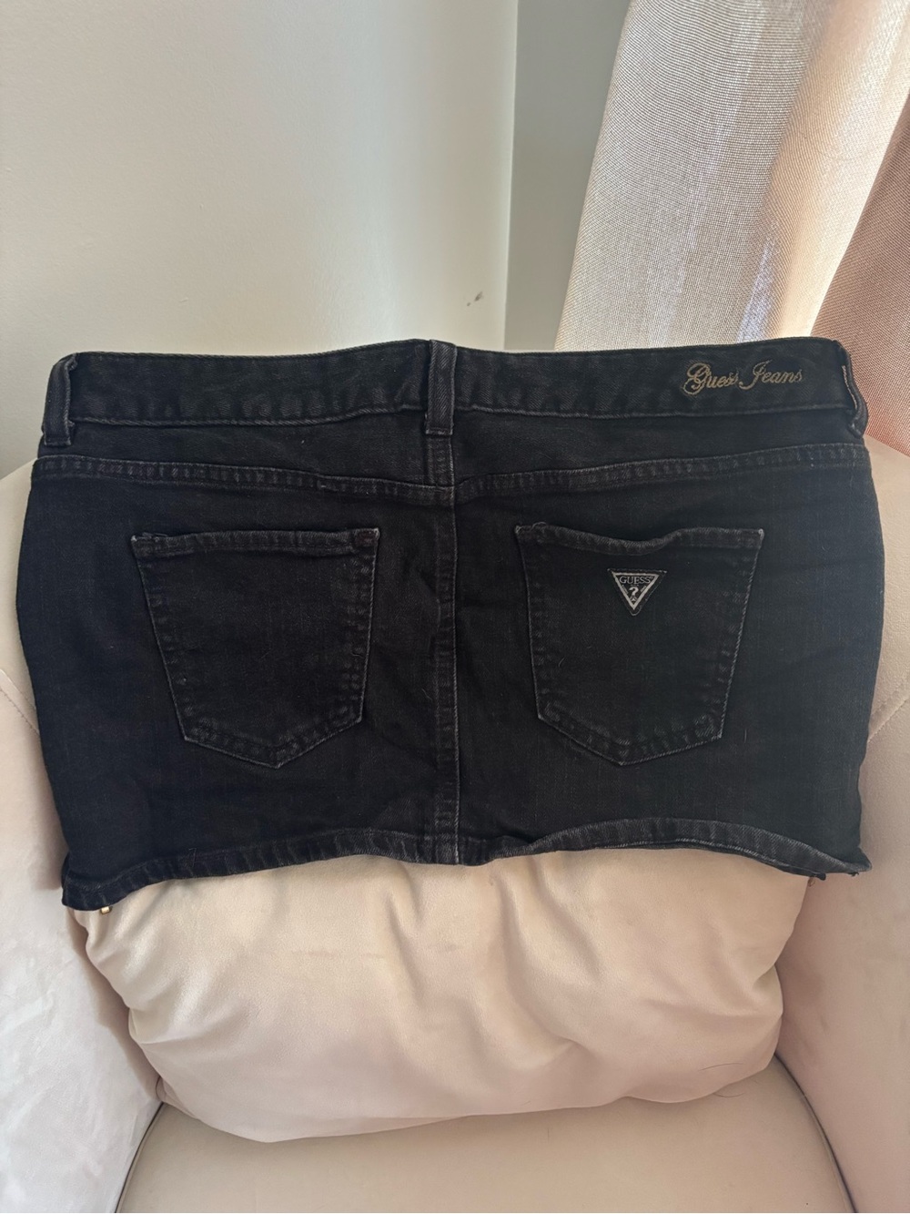 Guess Y2K Black Denim Mini Skirt
